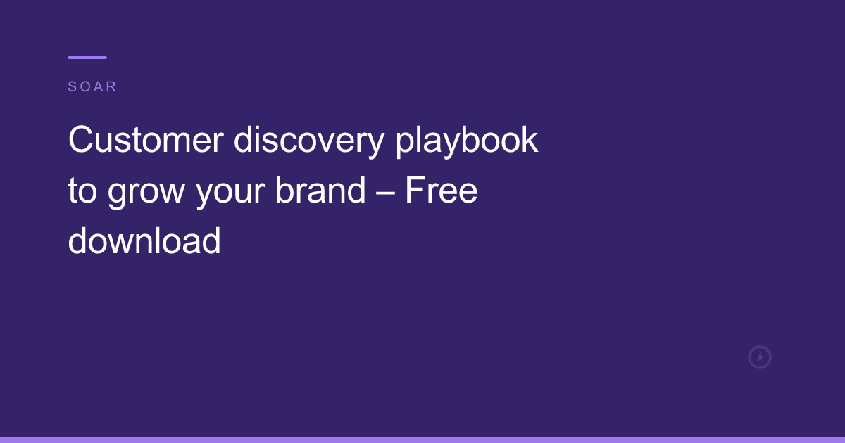 Customer discovery playbook to grow your brand – Free download