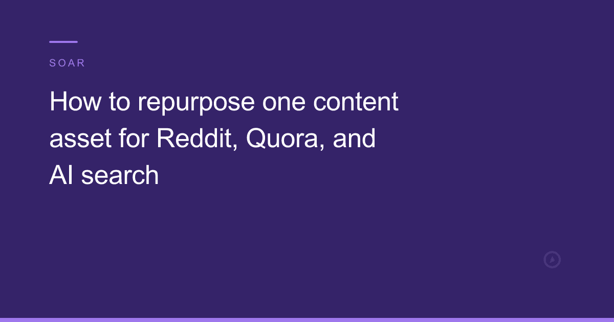 How to repurpose one content asset for Reddit, Quora, and AI search